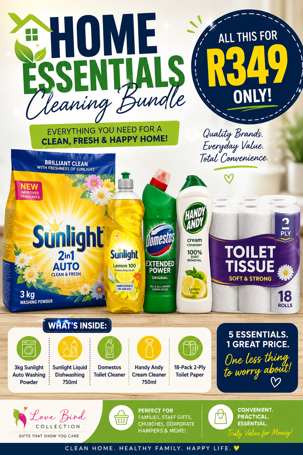 Home essentials cleaning bundle