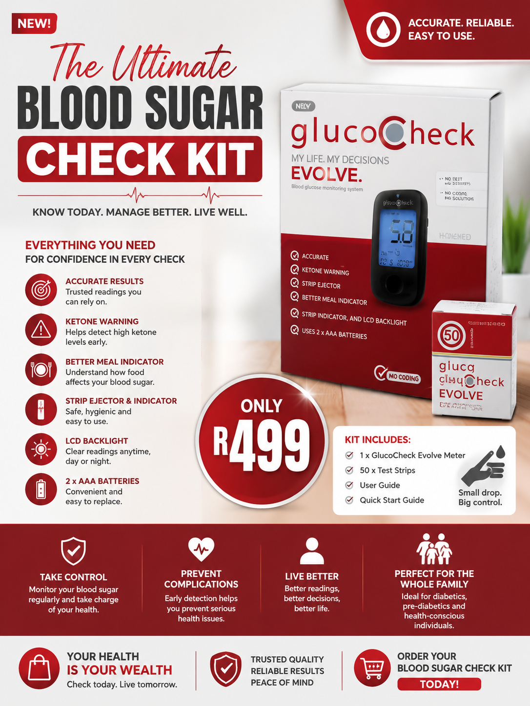 GlucoCheck Evolve Blood Sugar Check Kit