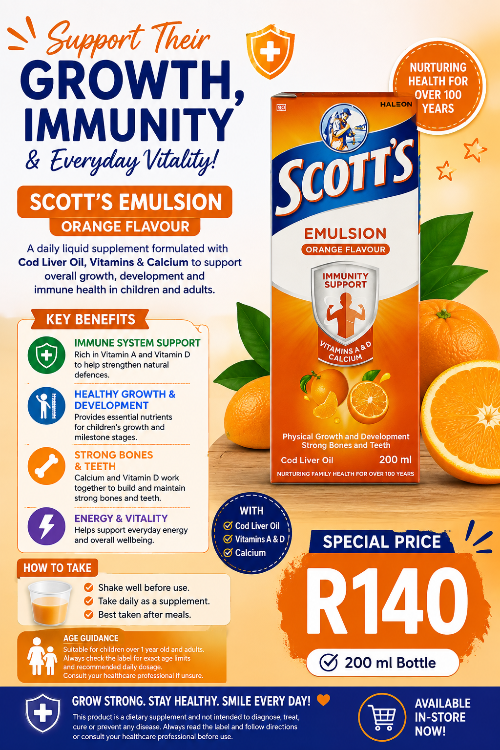 Scott's Emulsion Orange Flavour 200ml