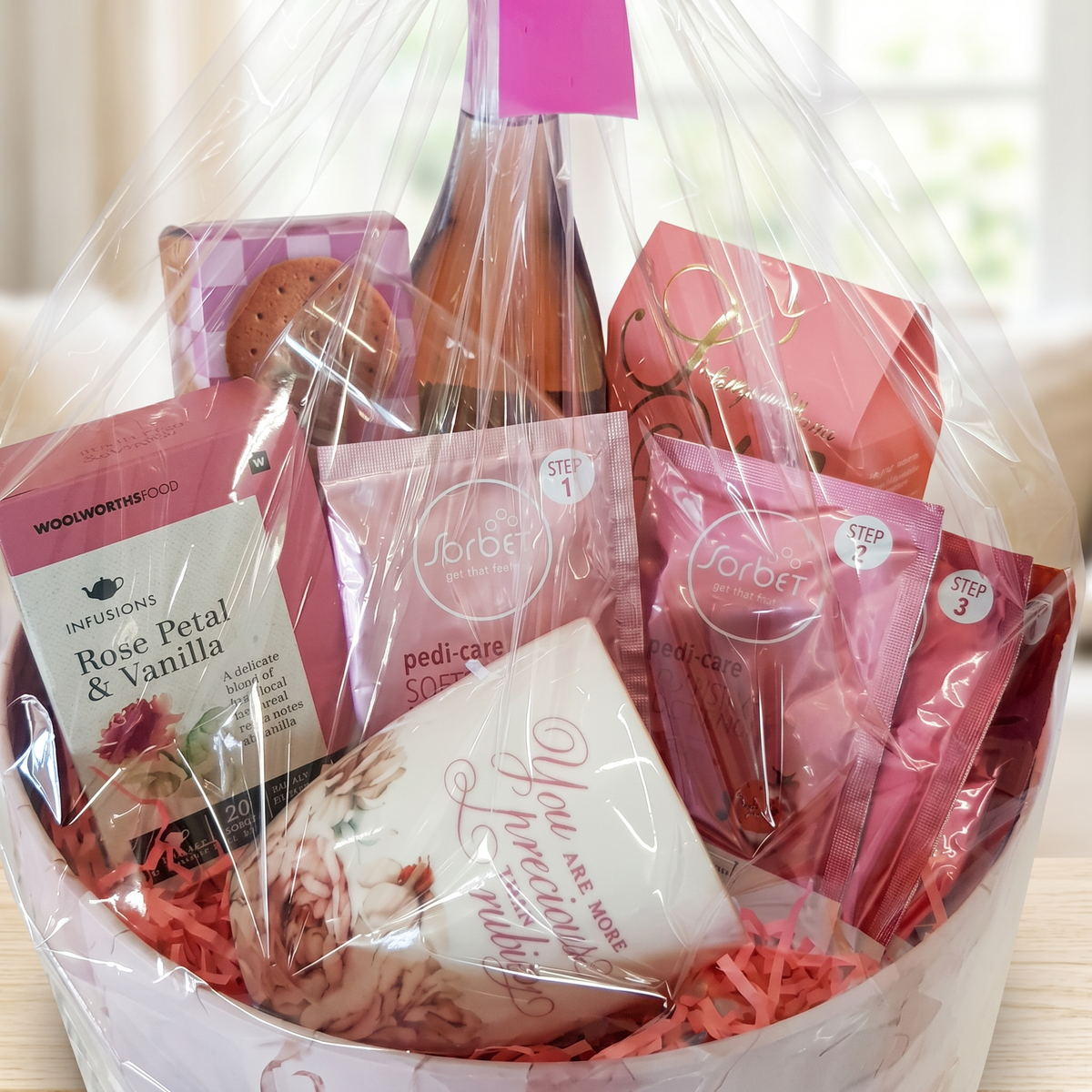 Strength and Courage Dad Hamper in black with journal, nougat biscuits and Dad mug